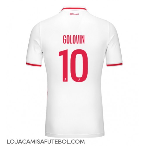 Camisa de Futebol AS Monaco Aleksandr Golovin #10 Equipamento Principal 2024-25 Manga Curta
